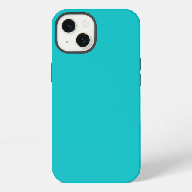Coque iPhone Couleur solide clair turquoise (Verso)