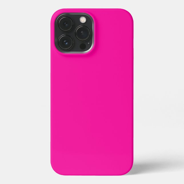 Coque iPhone Couleur solide rose néon (Verso)