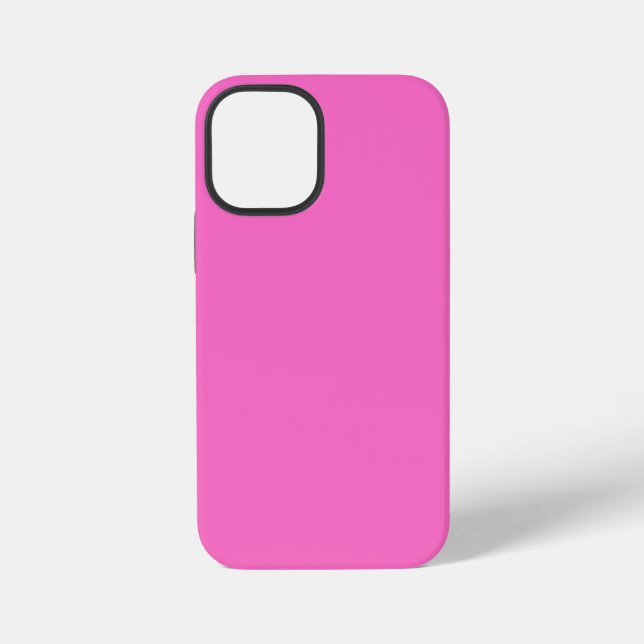 Coque iPhone Couleur solide rose néon | Classique (Verso)