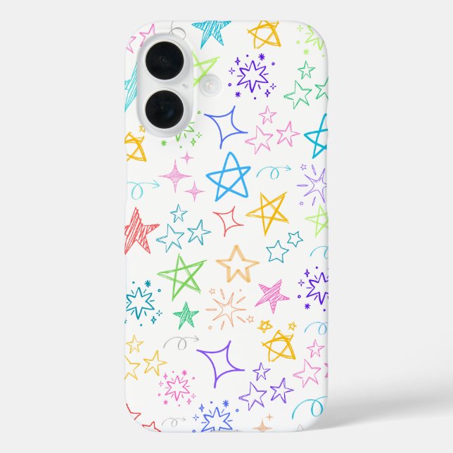 Coque iphone couleur Star Doodle (Verso)