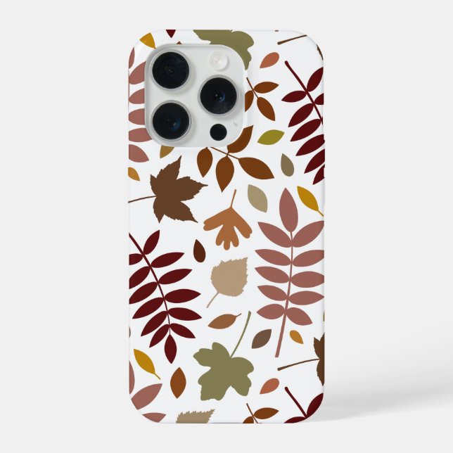 Coque iPhone Couleurs d'automne en blanc pour les Feuilles tomb (Verso)