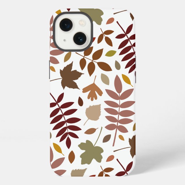 Coque iPhone Couleurs d'automne en blanc pour les Feuilles tomb (Verso)