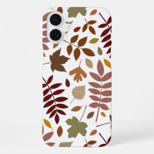 Coque iPhone 16 Plus Couleurs d'automne en blanc pour les Feuilles tomb