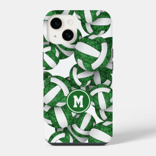 Coque Pour iPhone 14 Couleurs d'équipe blanche verte girly volleyballs