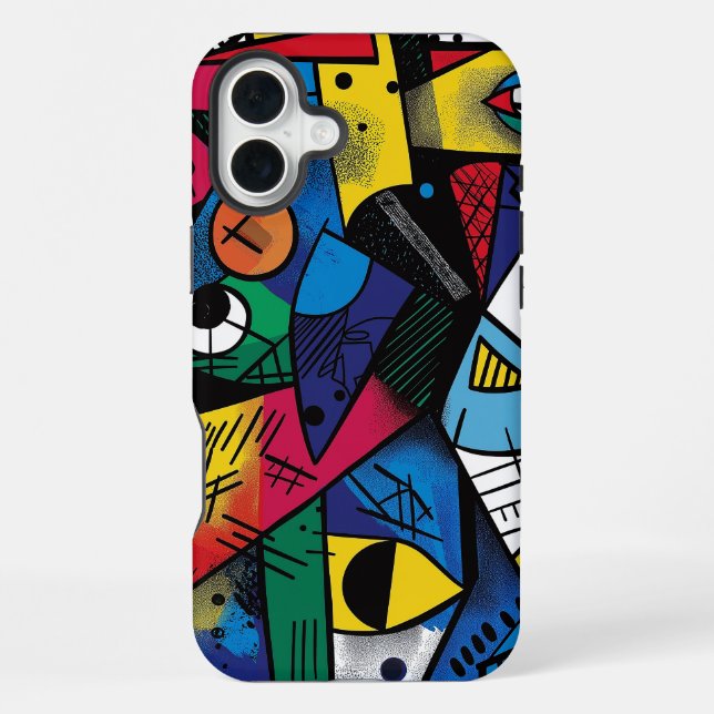 Coque iPhone Couleurs Gras Dramatiques Moderne Amusant Résumé D (Verso)