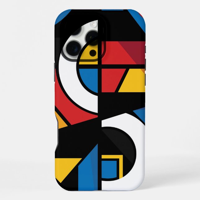 Coque iPhone Couleurs Gras Dramatiques Moderne Géométrique Abst (Verso)