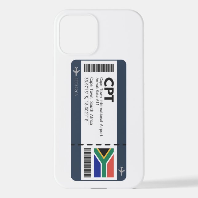 Coque iPhone CPT Cape Town Boarding Pass - Afrique du Sud (Verso)