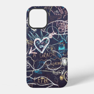 Coque iPhone 12 Craie graffiti tableau noir amour