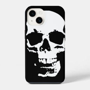 Coque Pour iPhone 14 Crâne d'art pop noir et blanc élégant cool