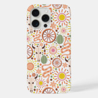 Crâne de vache occidental moderne Motif de soleil 