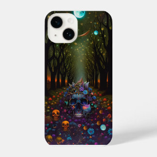 Coque Pour iPhone 14 crâne os déplaisants fleurs de mort arbres nature