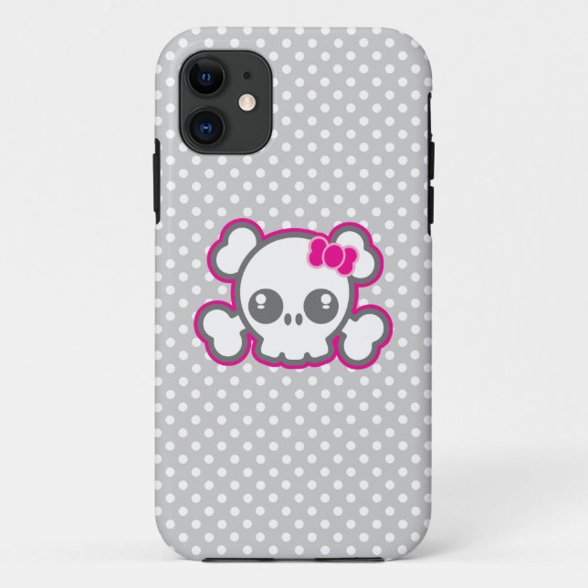 Coque iphone crâne rose Kawaii (Dos)