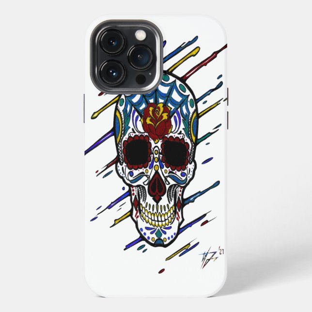 Coque iPhone crâne sucre crâne (Verso)