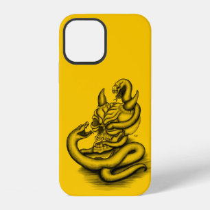 Coque iPhone 12 Crâne - Tête diabolique avec serpent