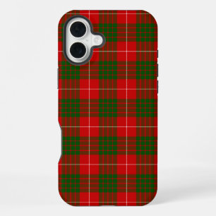Coque iPhone 16 Plus Crawford tartan rouge vert carreaux