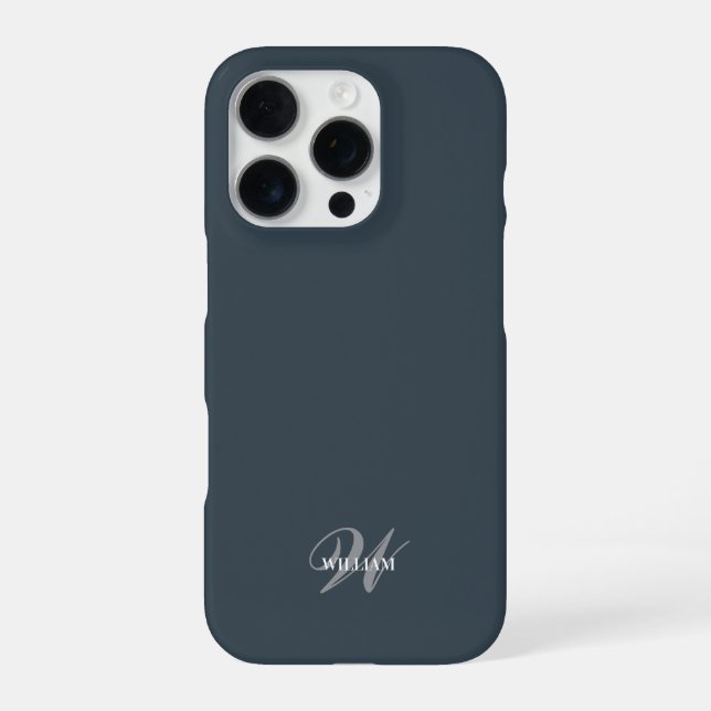 Coque iPhone Créer Votre Nom Personnalisé Monogramme Calligraph (Verso)