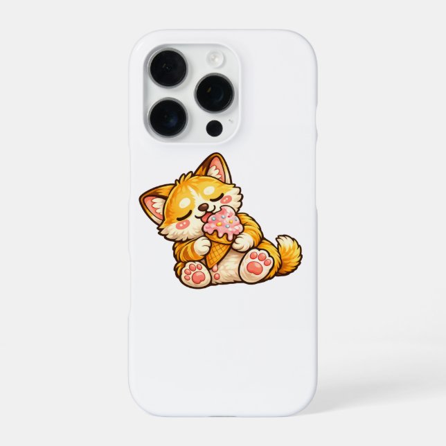 Coque iPhone Crème Glacée de Chat Mignon (Verso)