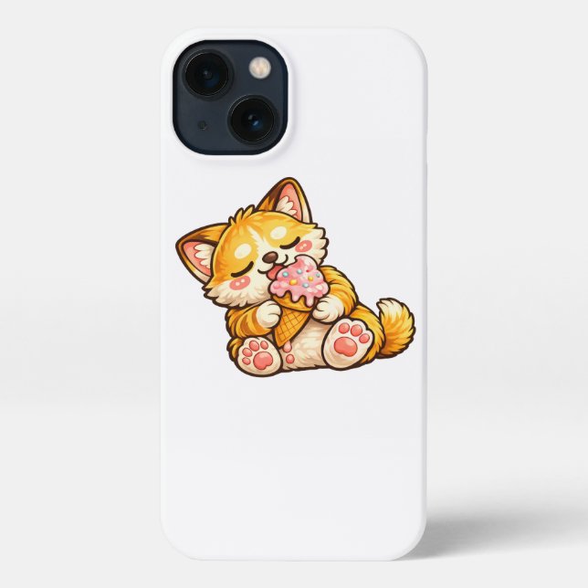 Coque iPhone Crème Glacée de Chat Mignon (Verso)