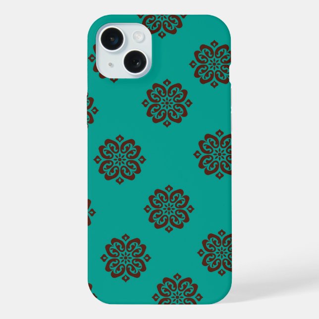 Coque iPhone "Crimson Scrolls - Bold Elegance" (Verso)