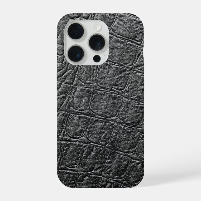 Coque iPhone Crocodile Noir Moderne (Verso)