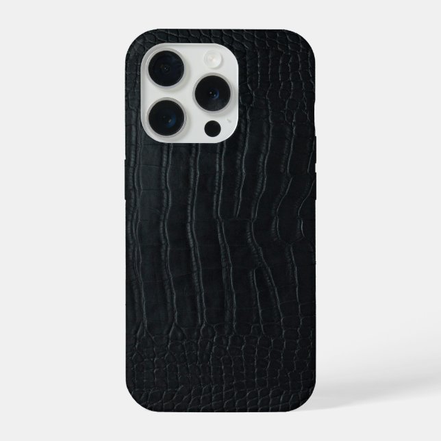 Coque iPhone Crocodile Noir Moderne (Verso)
