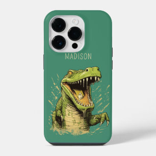 Coque Pour iPhone 14 Plus Crocodile Nom Personnalisé