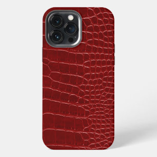 Etui iPhone 13 Pro Max Crocodile Rouge Moderne