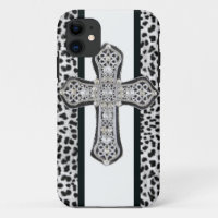 Coque iphone croisé en croûte de fausse pierre