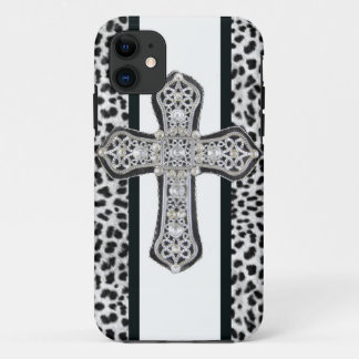 Coque iphone croisé en croûte de fausse pierre