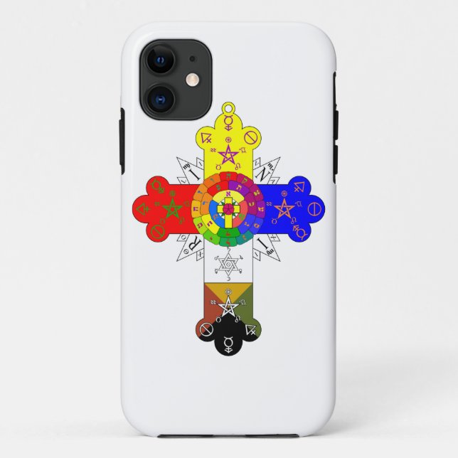 Coque iphone croisé rose de Rosicrucian Lamen (Dos)