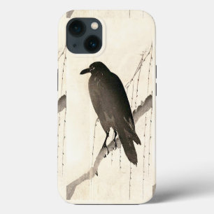 Etui iPhone 13 Croquis japonais d'un corbeau