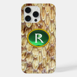 CROTALUS Peau de serpent imprimée Monogramme vert