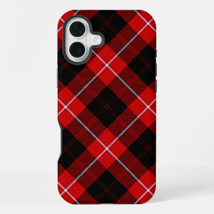 Coque iPhone 16 Plus Cunningham Tartan Rouge Noir Carreaux