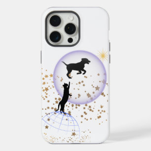 Curieux chat et chien courant