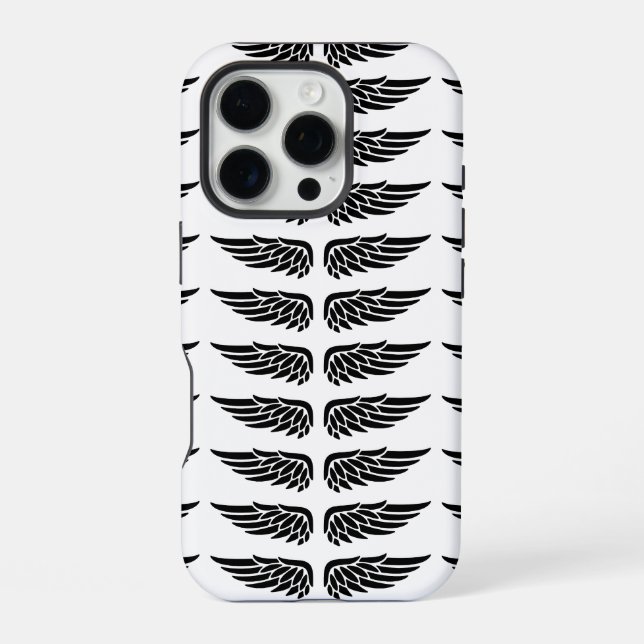 Coque iPhone Custom Eagle Wing Black and White iPhone Case (Verso)