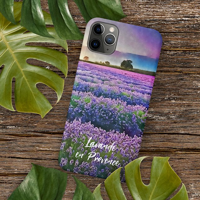 Coque iPhone Custom Lavande Provence France Coucher de soleil (Créateur téléchargé)