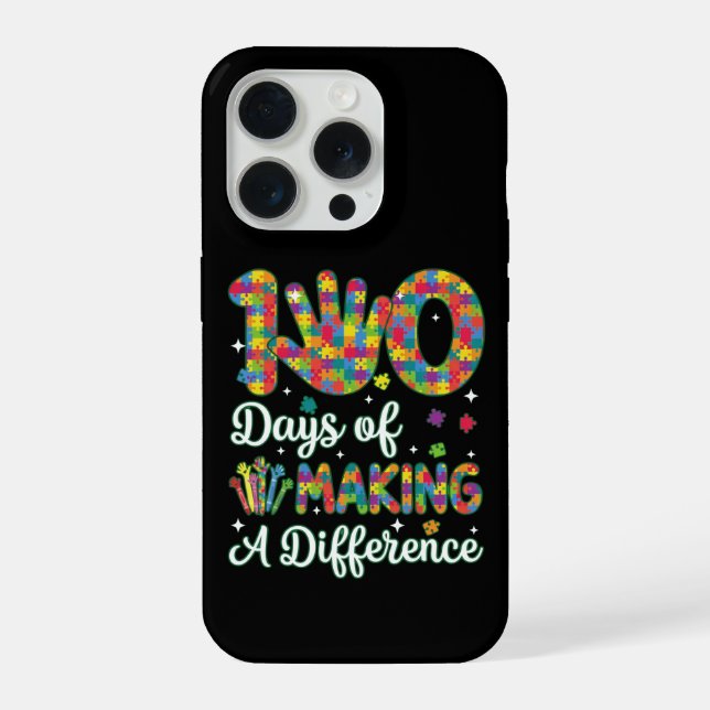 Coque iPhone Cute 100 Days Making A Difference Puzzle Inclusion (Verso)