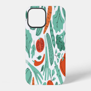 Coque iPhone 12 Cute Cartoon Food : Motif de légumes vibrants