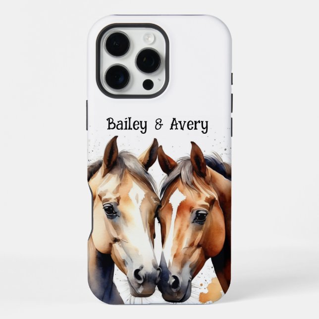 Coque iPhone Cute Cute Cuddling Chevaux Couple Love Animaux (Verso)