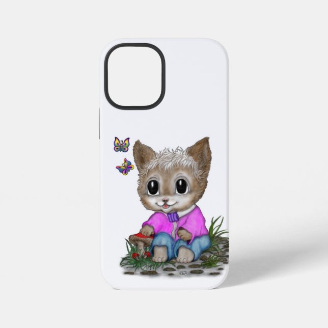 Coque iPhone Cute Kitty Chat et Papillon (Verso)