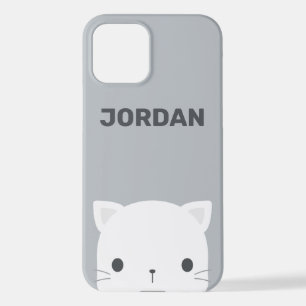 Coque iPhone 12 Cute Little Cat avec nom personnalisé