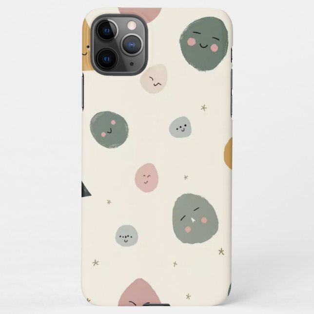 Coque iPhone Cute Minimalist Faces Phone Case (Dos)