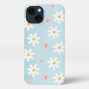 Etui iPhone 13 Cute Modern Daisy Fleur de lys Rustique transparen