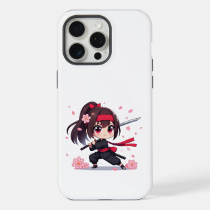 Cute ninja guerrière fille en fleur