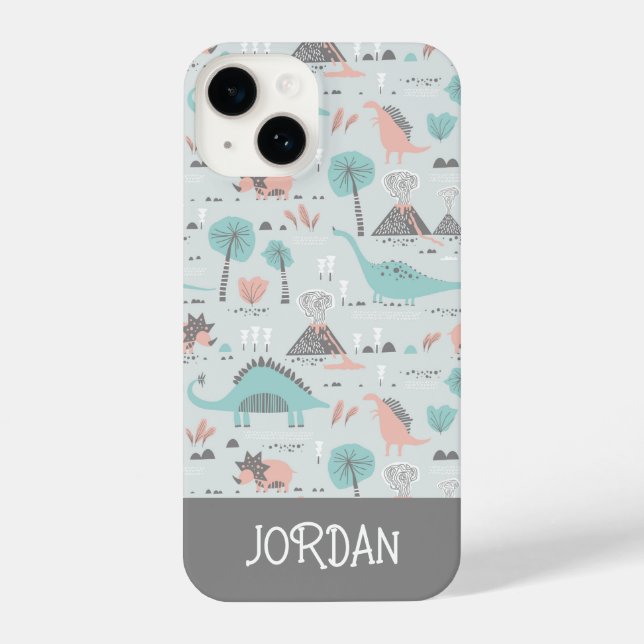 Coque iPhone Cute Pastel Dinosaur Motif (Verso)