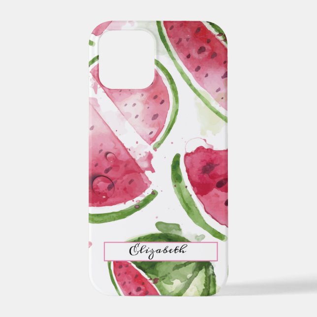 Coque iPhone Cute Watercolor Watermelon (Verso)