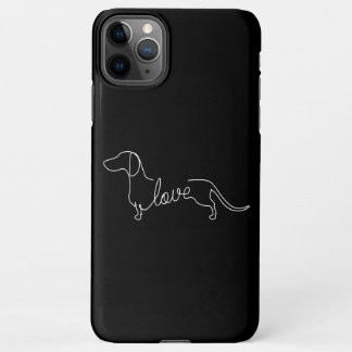 Coque iPhone 11Pro Max Dachshund Chiweenie Wiener Dog Log Sketch