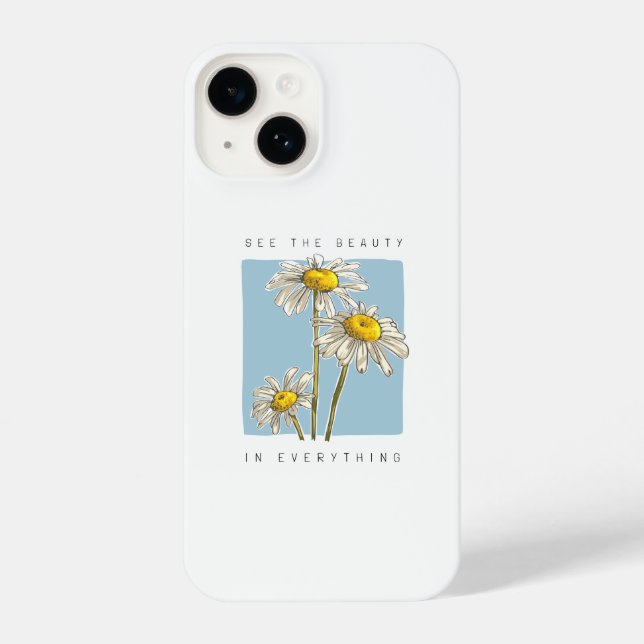 Coque iPhone Daisy Flowers Beauté Slogan (Verso)