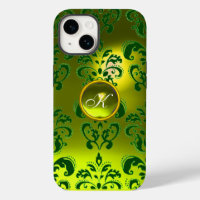 DAMASK GEM MONOGRAM jaune vert