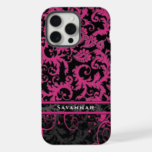 Damask personnalisé pour iPhone Rose Blanc Noir